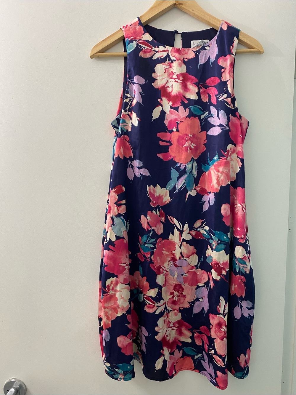 Nicole Miller Navy Floral Sleeveless Dress - Pink & Coral Blooms
